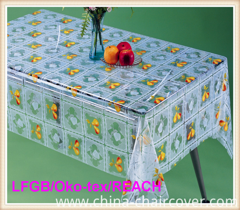Decoratived PVC Printed Transparent Table Cloth